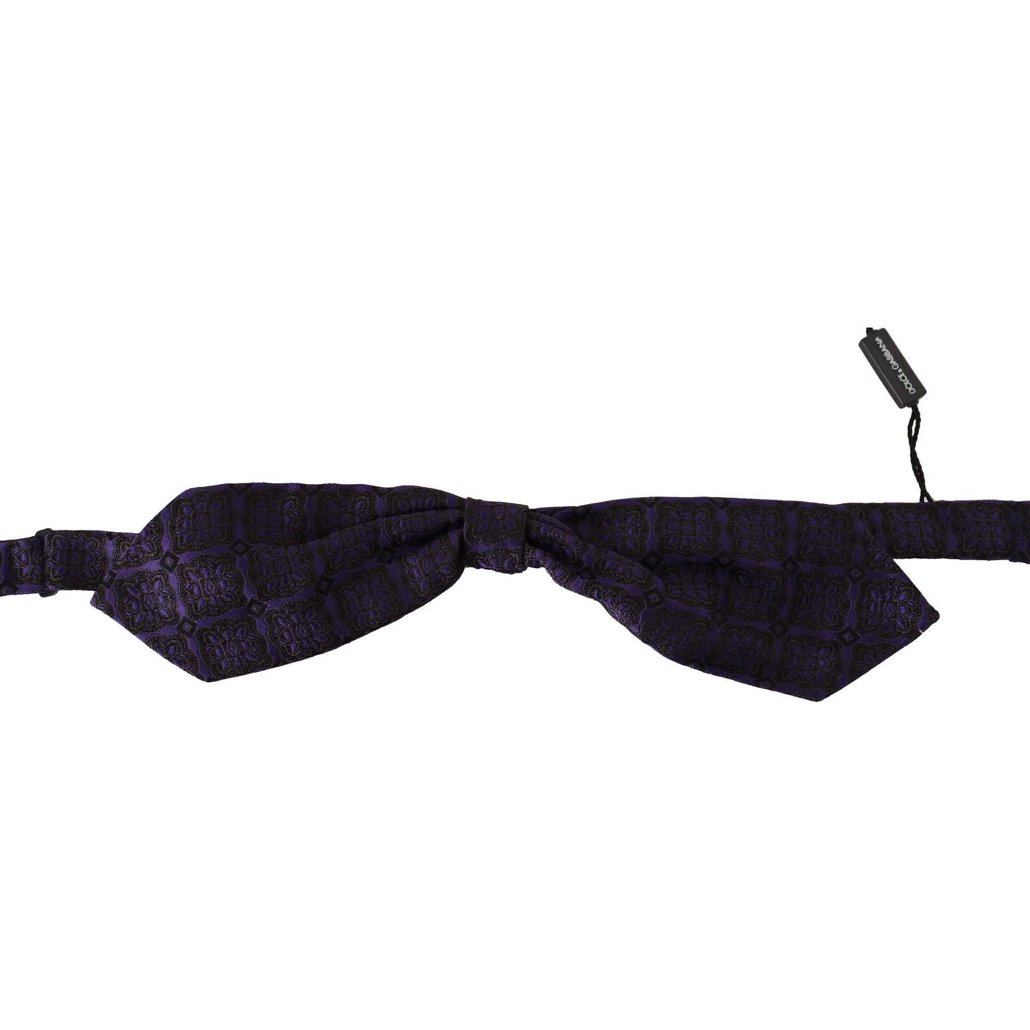 Dolce & Gabbana Blue Geometric Silk Adjustable Neck Papillon Tie Dolce & Gabbana