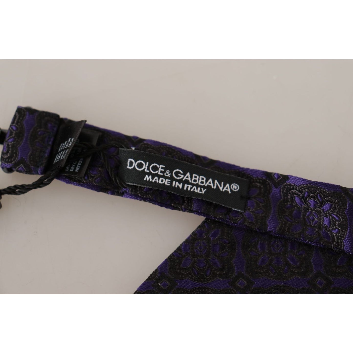 Dolce & Gabbana Blue Geometric Silk Adjustable Neck Papillon Tie Dolce & Gabbana