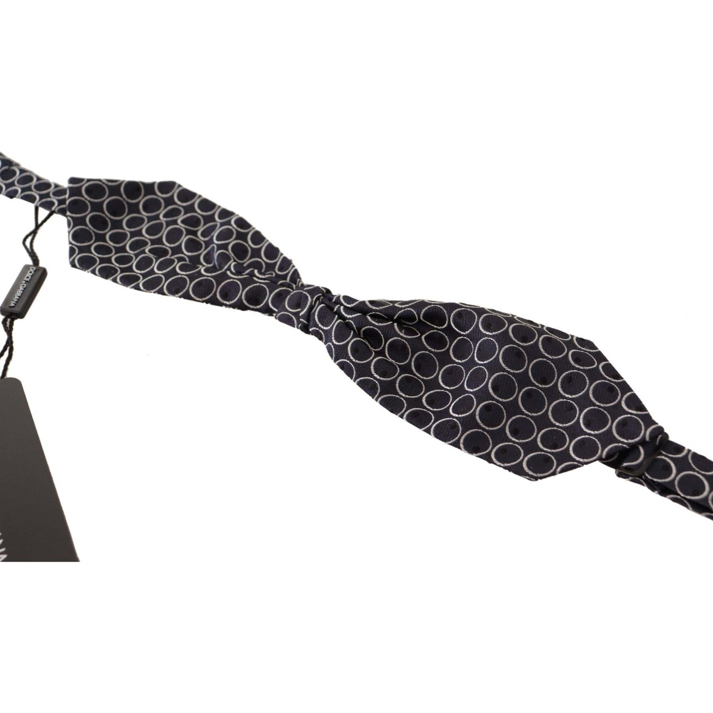 Dolce & Gabbana Black White Round 100% Silk Neck Papillon Tie Dolce & Gabbana