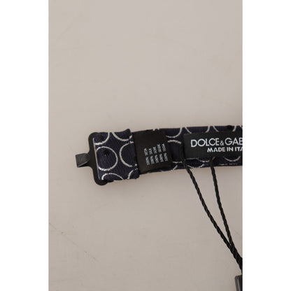 Dolce & Gabbana Black White Round 100% Silk Neck Papillon Tie Dolce & Gabbana