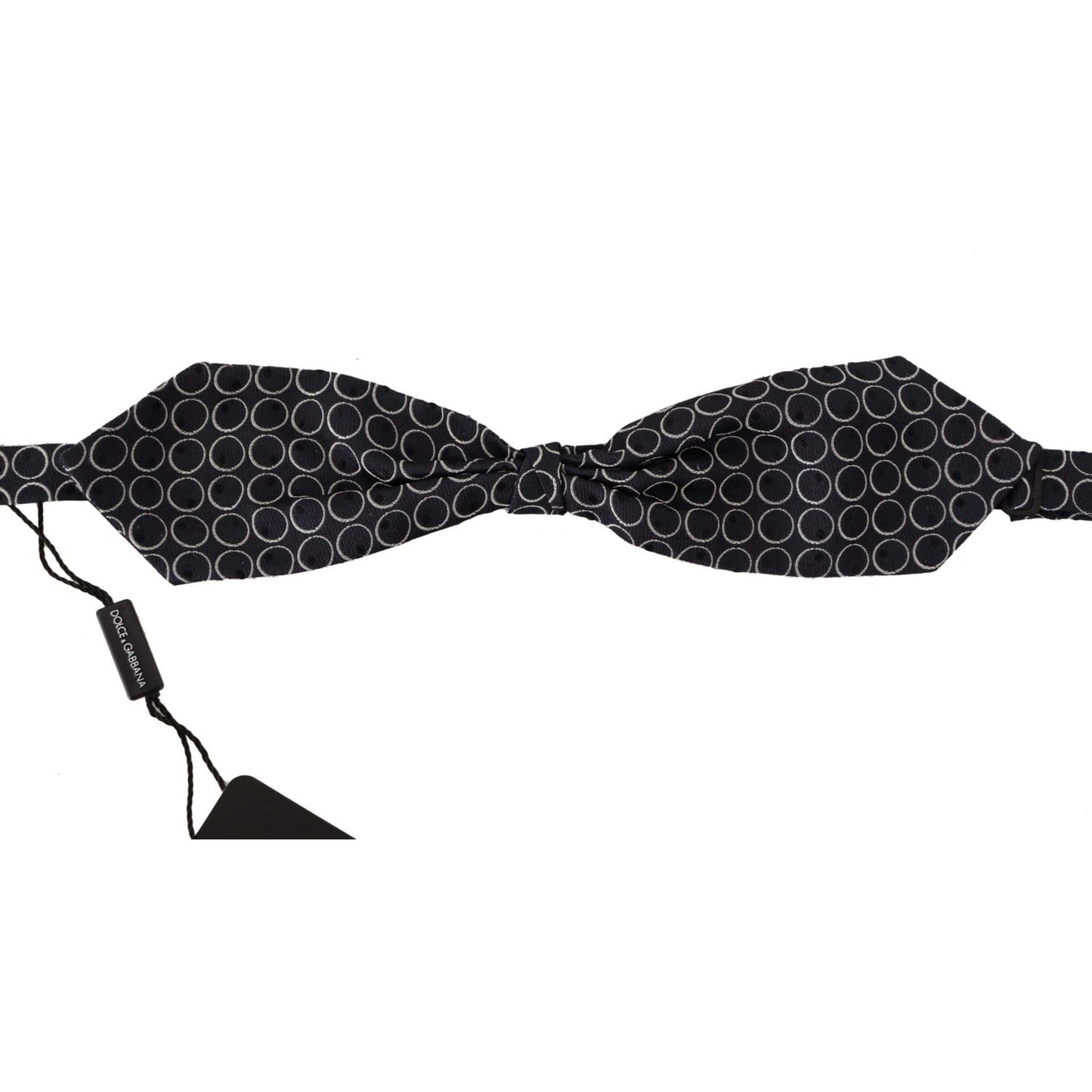Dolce & Gabbana Black White Round 100% Silk Neck Papillon Tie Dolce & Gabbana