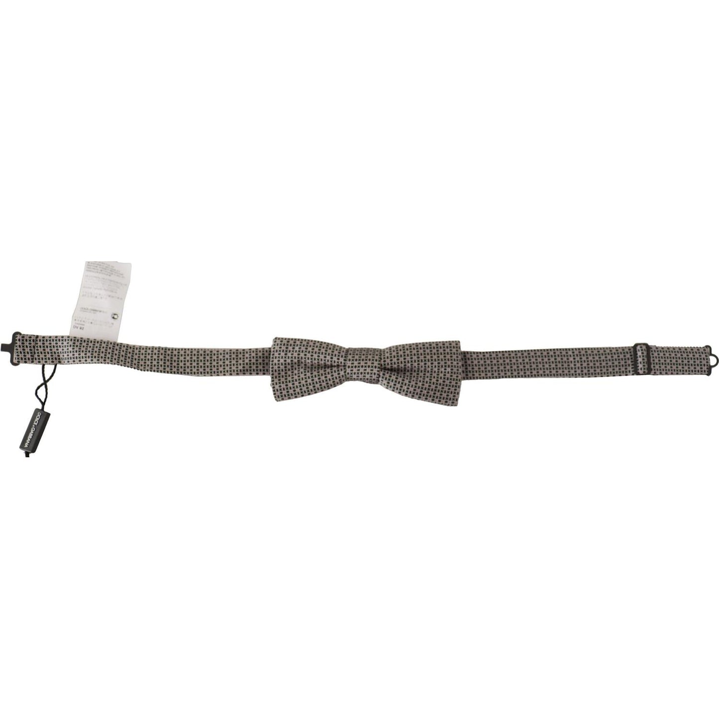 Dolce & Gabbana Black White Flower Pattern Silk Neck Papillon Tie Dolce & Gabbana