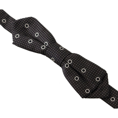 Dolce & Gabbana Black White Polka Dot 100% Silk Neck Papillon Tie Dolce & Gabbana