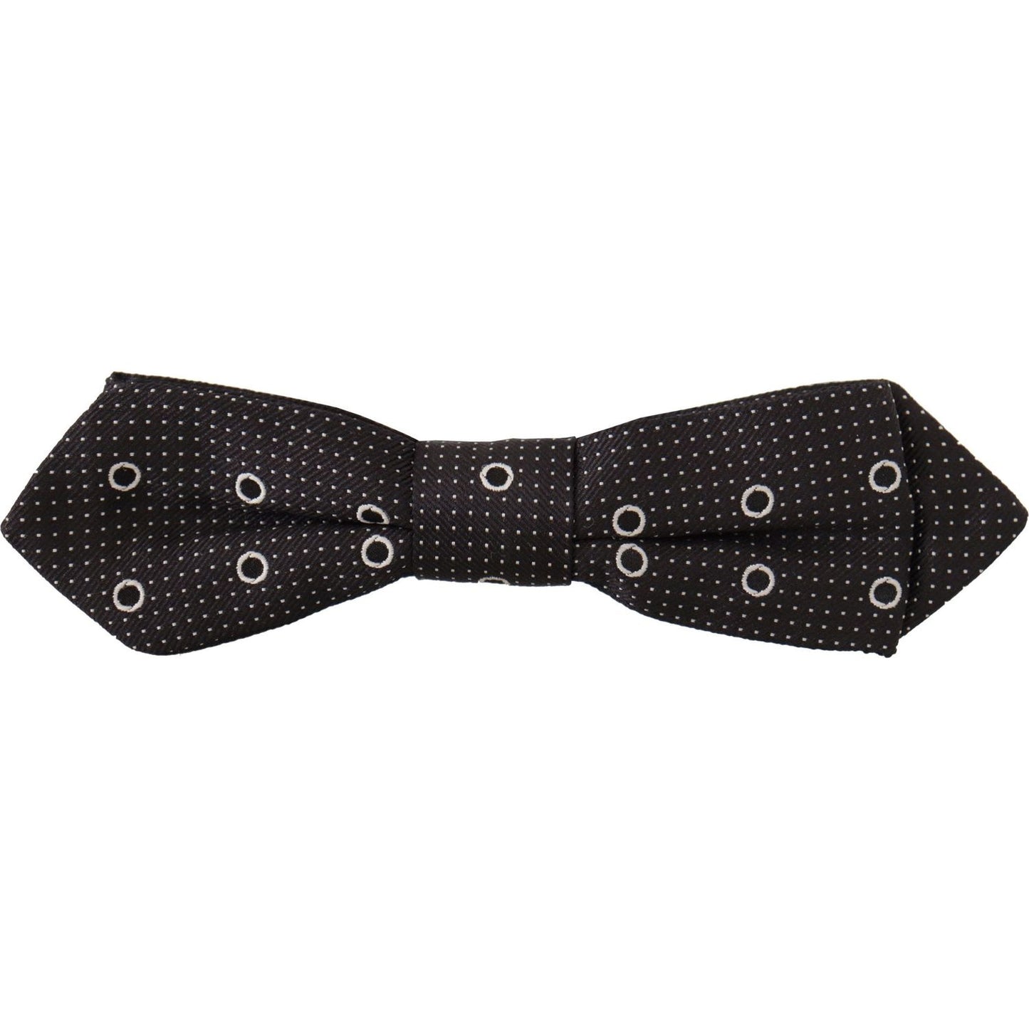 Dolce & Gabbana Black White Polka Dot 100% Silk Neck Papillon Tie Dolce & Gabbana