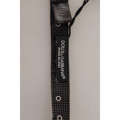 Dolce & Gabbana Black White Polka Dot 100% Silk Neck Papillon Tie Dolce & Gabbana
