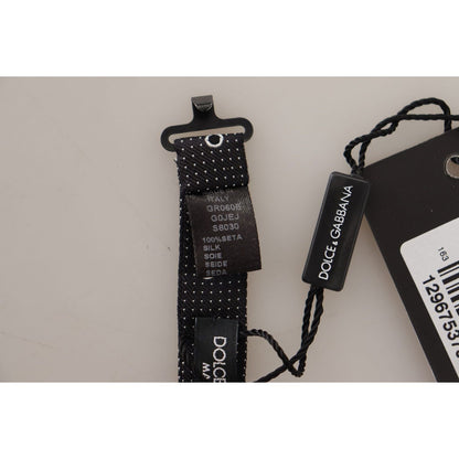 Dolce & Gabbana Black White Polka Dot 100% Silk Neck Papillon Tie Dolce & Gabbana