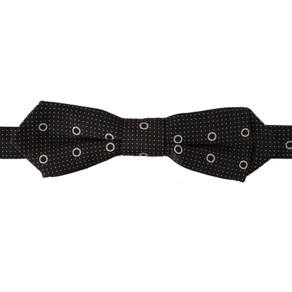Dolce & Gabbana Black White Polka Dot 100% Silk Neck Papillon Tie Dolce & Gabbana