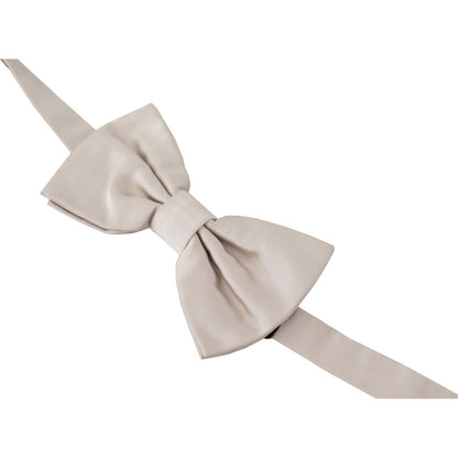 Dolce & Gabbana Gray 100% Silk Adjustable Neck Papillon Tie Dolce & Gabbana