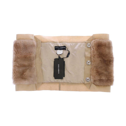 Dolce & Gabbana Beige MINK Fur Scarf Foulard Neck Wrap Dolce & Gabbana