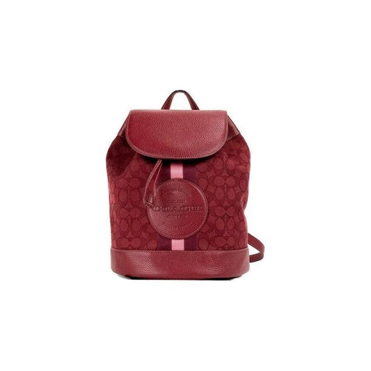 COACH Dempsey Red Apple Signature Jacquard Canvas Logo Patch Backpack COACH