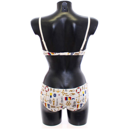 Dolce & Gabbana White Sailor Bra Panty Stretch Underwear