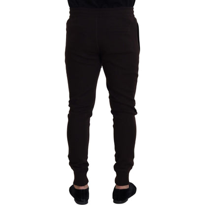 Dolce & Gabbana Brown Cashmere Trousers Bottoms Drawstring Pants Dolce & Gabbana