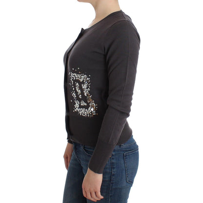 John Galliano Purple Wool Sequined Cardigan Knit Sweater John Galliano