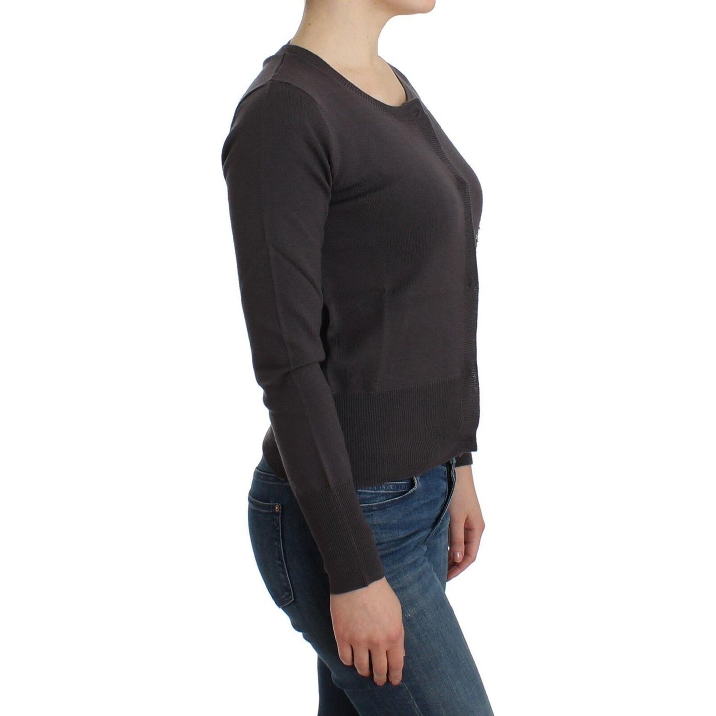 John Galliano Purple Wool Sequined Cardigan Knit Sweater John Galliano