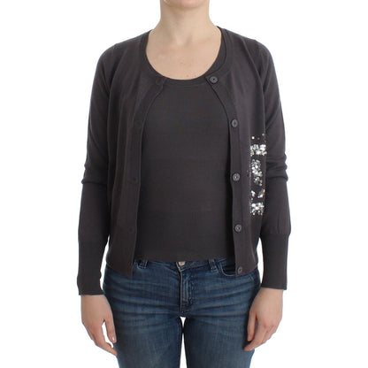 John Galliano Purple Wool Sequined Cardigan Knit Sweater John Galliano