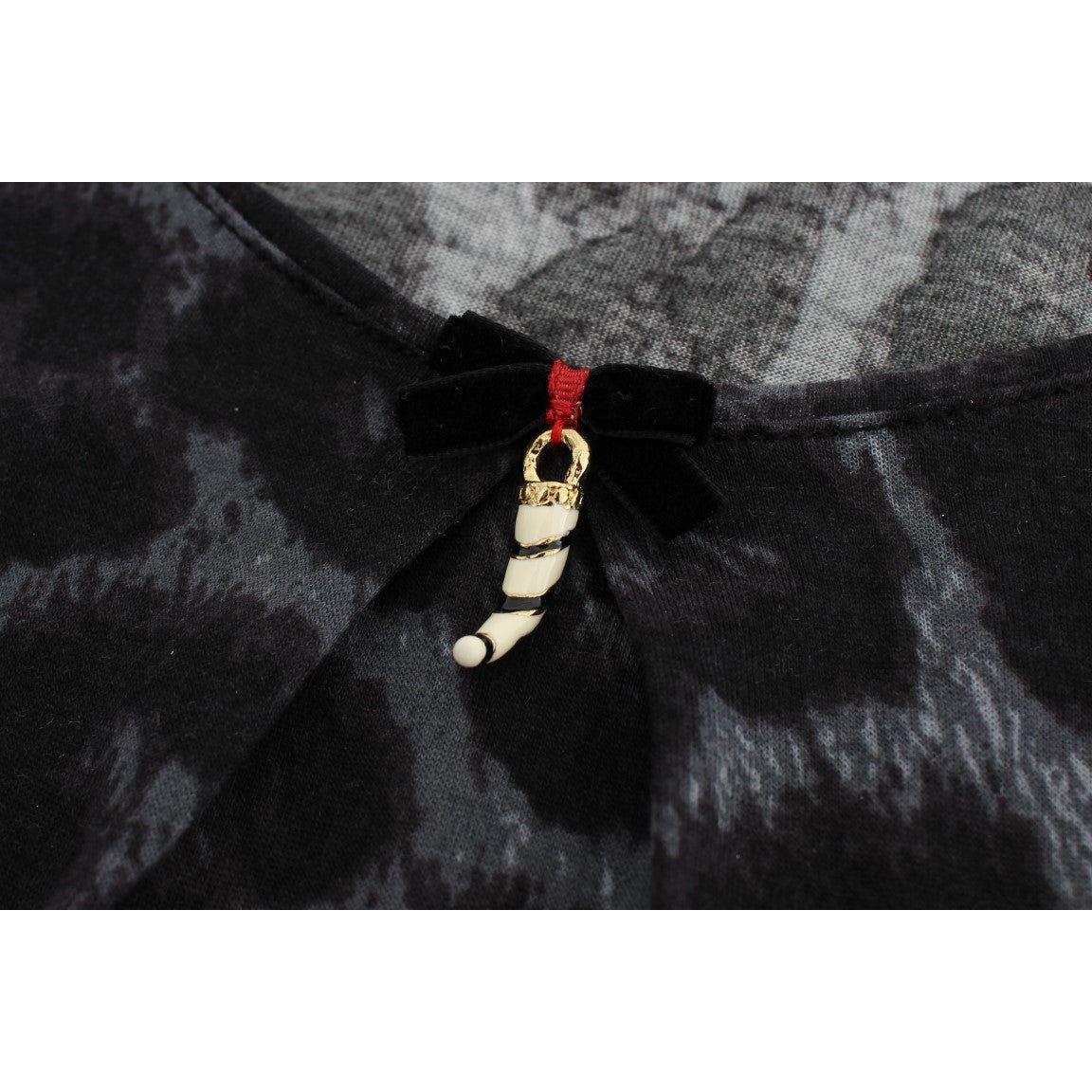 Cavalli Gray Leopard Modal T-Shirt Blouse Top Cavalli