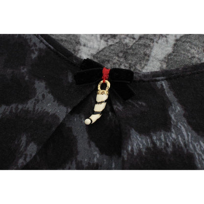 Cavalli Gray Leopard Modal T-Shirt Blouse Top Cavalli