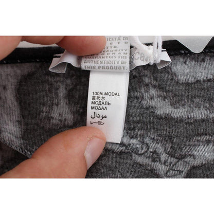 Cavalli Gray Leopard Modal T-Shirt Blouse Top Cavalli