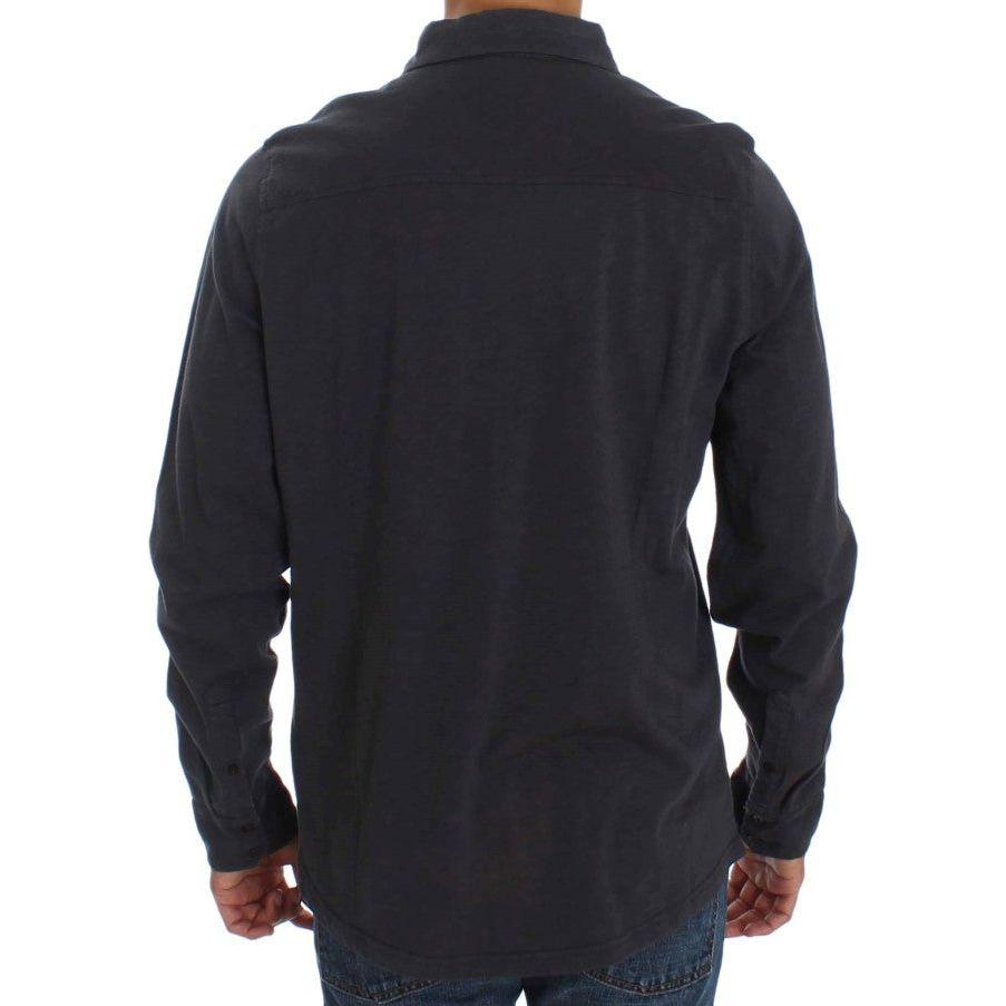 Alpha Massimo Rebecchi Gray Cotton Button Down Casual Shirt Alpha Massimo Rebecchi