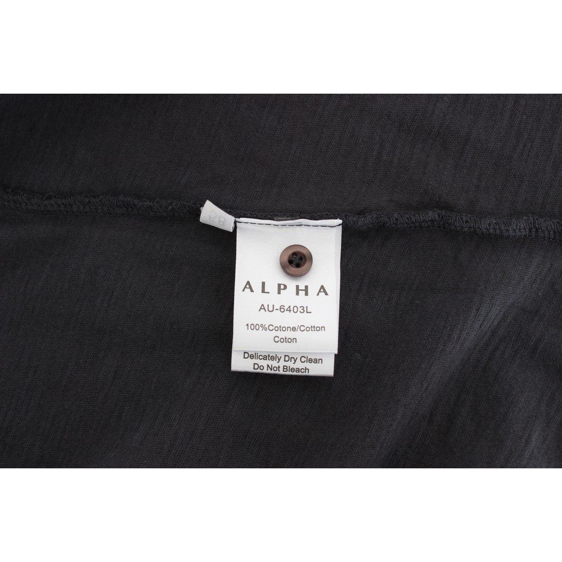 Alpha Massimo Rebecchi Gray Cotton Button Down Casual Shirt Alpha Massimo Rebecchi