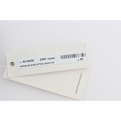 Alpha Massimo Rebecchi Gray Cotton Button Down Casual Shirt Alpha Massimo Rebecchi