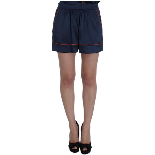 Dolce & Gabbana Blue Silk Stretch Sleepwear Shorts Dolce & Gabbana