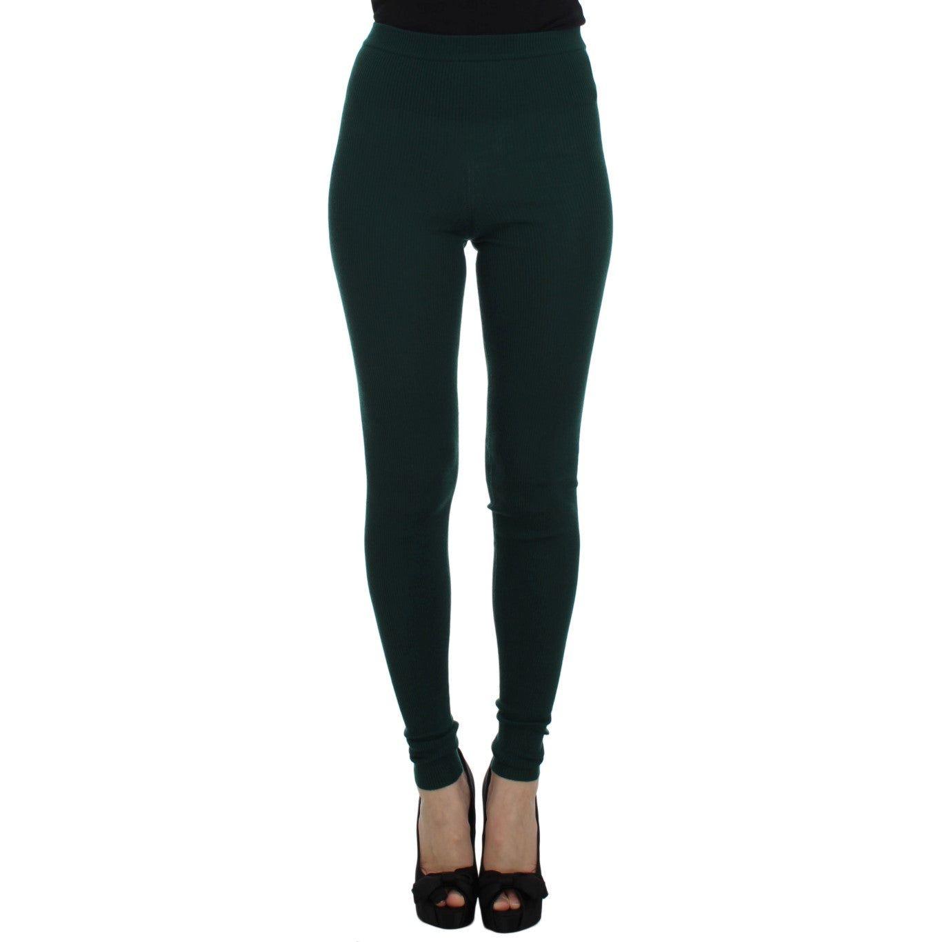 Dolce & Gabbana Green Cashmere Stretch Tights Pants Dolce & Gabbana