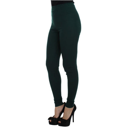 Dolce & Gabbana Green Cashmere Stretch Tights Pants Dolce & Gabbana