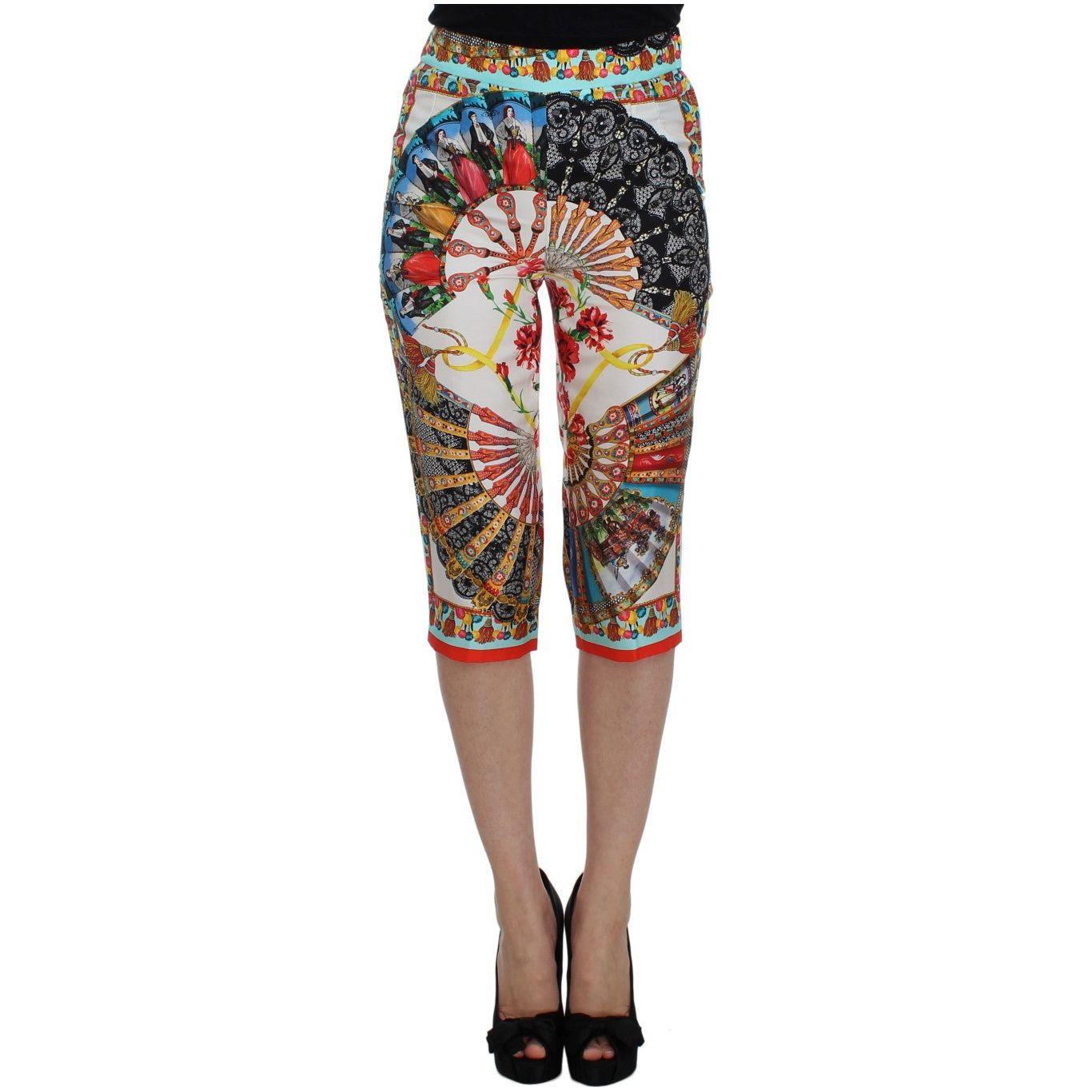 Dolce & Gabbana Multicolor Majolica Sicily Silk Pants Dolce & Gabbana