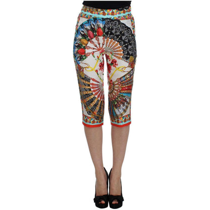 Dolce & Gabbana Multicolor Majolica Sicily Silk Pants Dolce & Gabbana