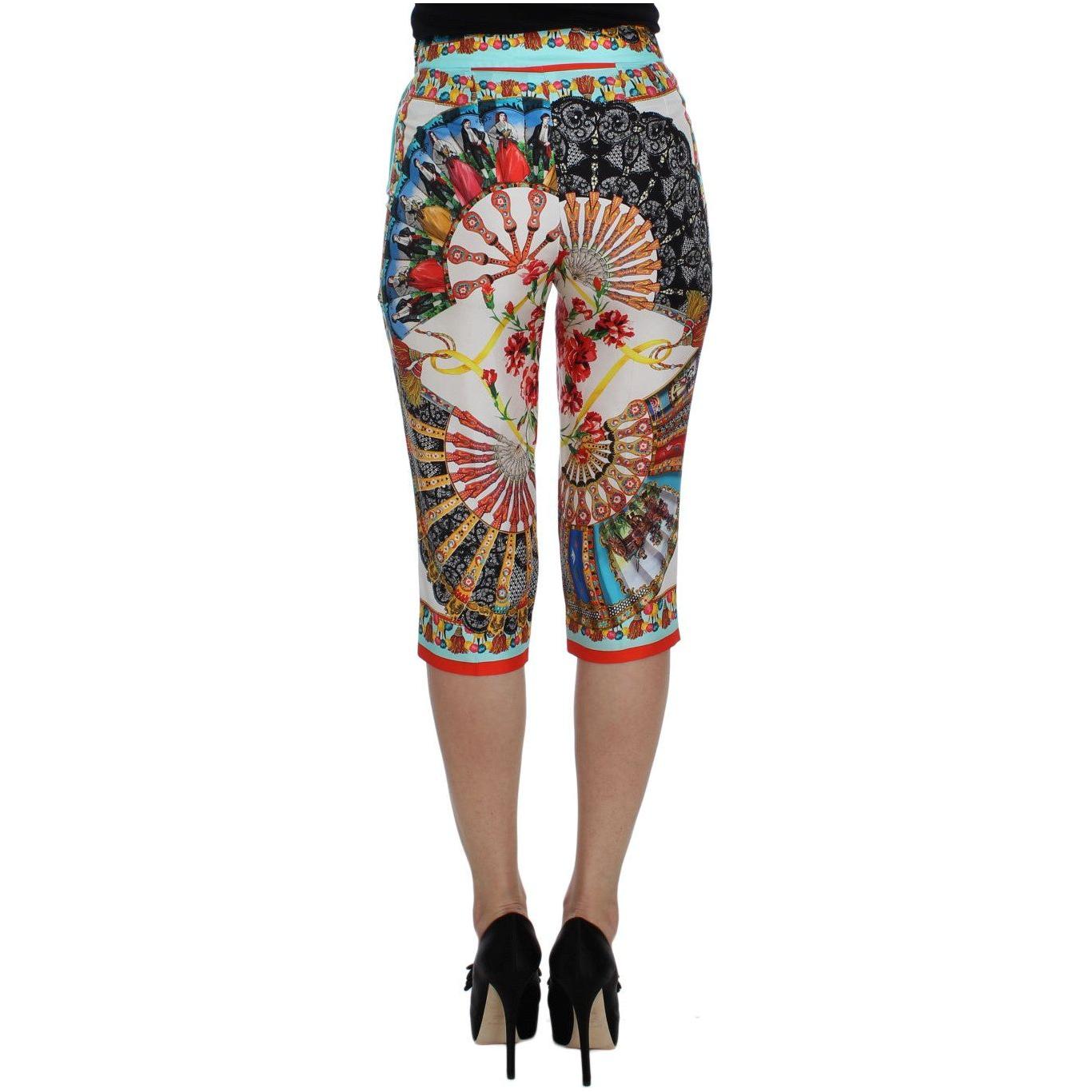 Dolce & Gabbana Multicolor Majolica Sicily Silk Pants Dolce & Gabbana