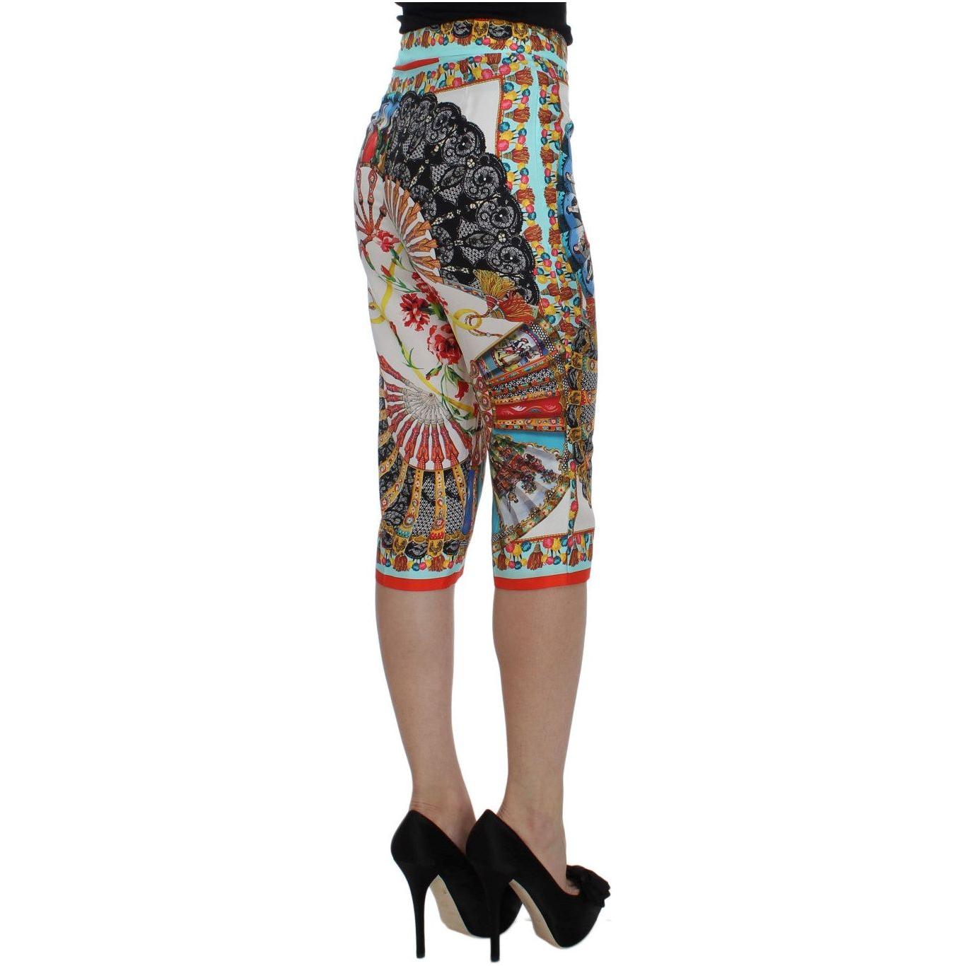 Dolce & Gabbana Multicolor Majolica Sicily Silk Pants Dolce & Gabbana