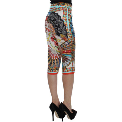 Dolce & Gabbana Multicolor Majolica Sicily Silk Pants Dolce & Gabbana