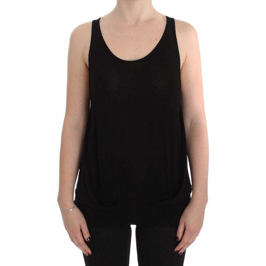 PLEIN SUD Black Stretch Sleeveless Blouse PLEIN SUD
