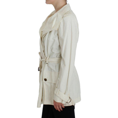 PLEIN SUD White Trench Coat Jacket PLEIN SUD