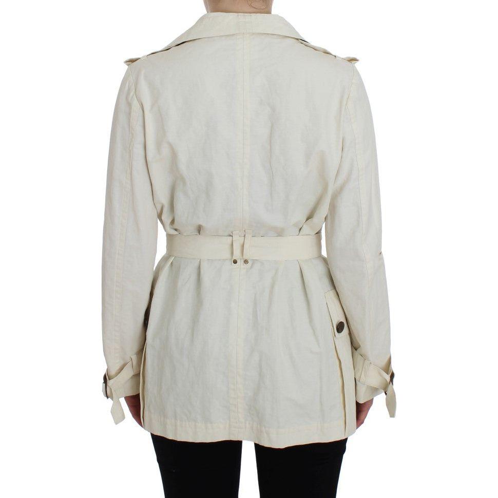 PLEIN SUD White Trench Coat Jacket PLEIN SUD