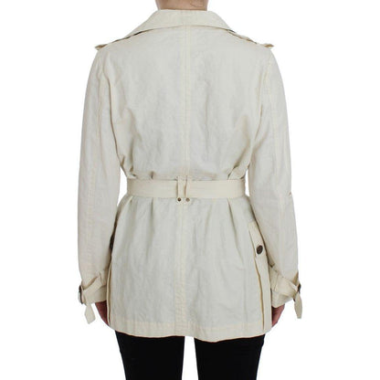 PLEIN SUD White Trench Coat Jacket PLEIN SUD