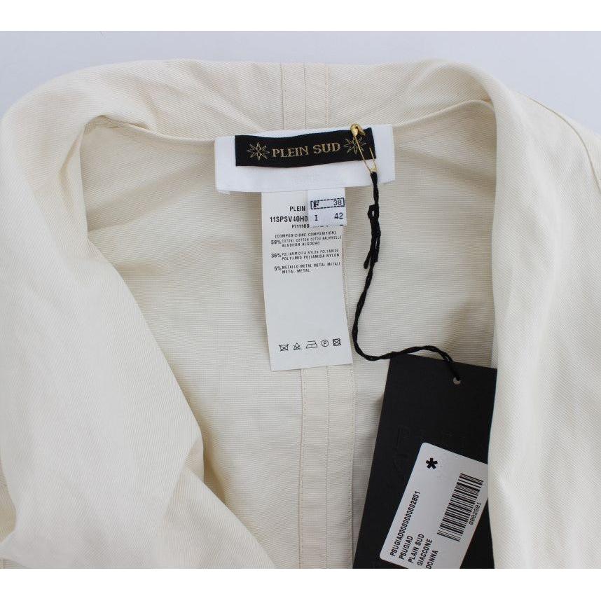 PLEIN SUD White Trench Coat Jacket PLEIN SUD