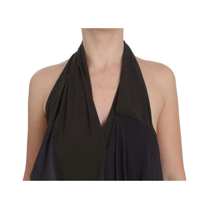 CORA GROPPO Gray Blue Stretch Blouse Top CORA GROPPO