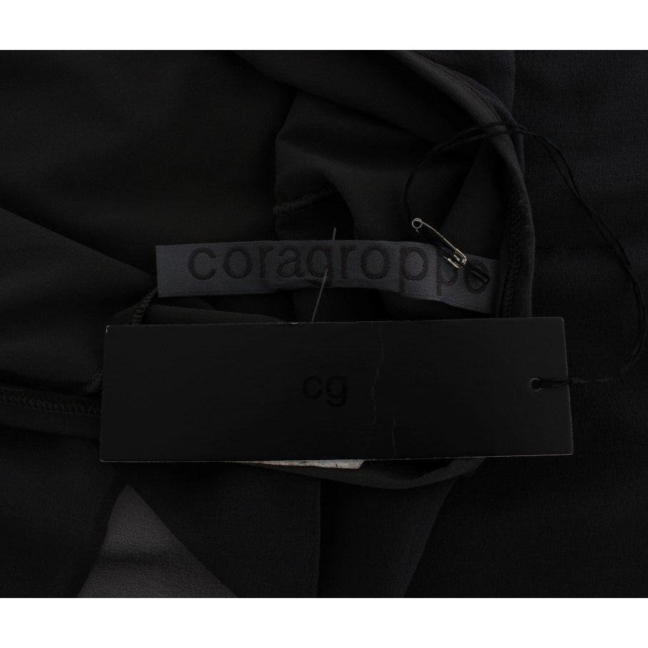 CORA GROPPO Gray Blue Stretch Blouse Top CORA GROPPO