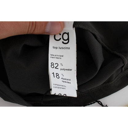 CORA GROPPO Gray Blue Stretch Blouse Top CORA GROPPO