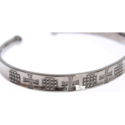 Nialaya Gray Rhodium 925 Silver Bangle Bracelet
