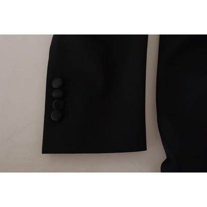 Dolce & Gabbana Black Double Breasted Coat Blazer Jacket Dolce & Gabbana