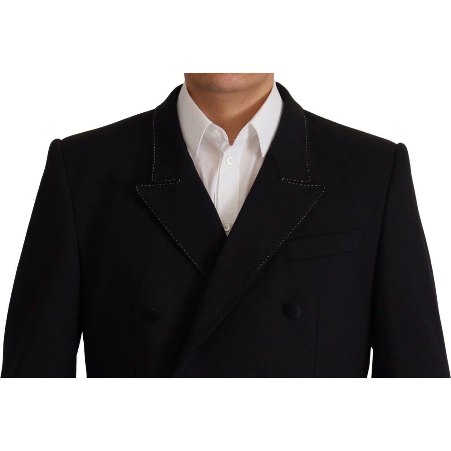 Dolce & Gabbana Black Double Breasted Coat Blazer Jacket Dolce & Gabbana