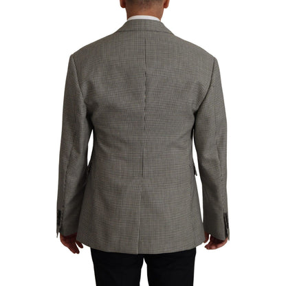 Dolce & Gabbana Gray Checkered Single Breasted Jacket Blazer Dolce & Gabbana