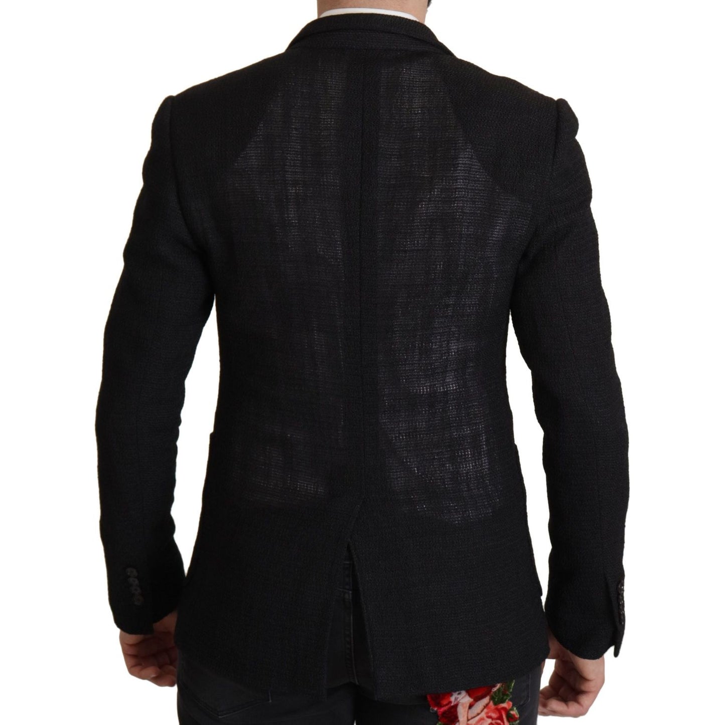 Dolce & Gabbana Black Single Breasted Coat Men Blazer Dolce & Gabbana