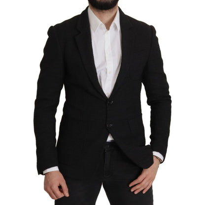 Dolce & Gabbana Black Single Breasted Coat Men Blazer Dolce & Gabbana