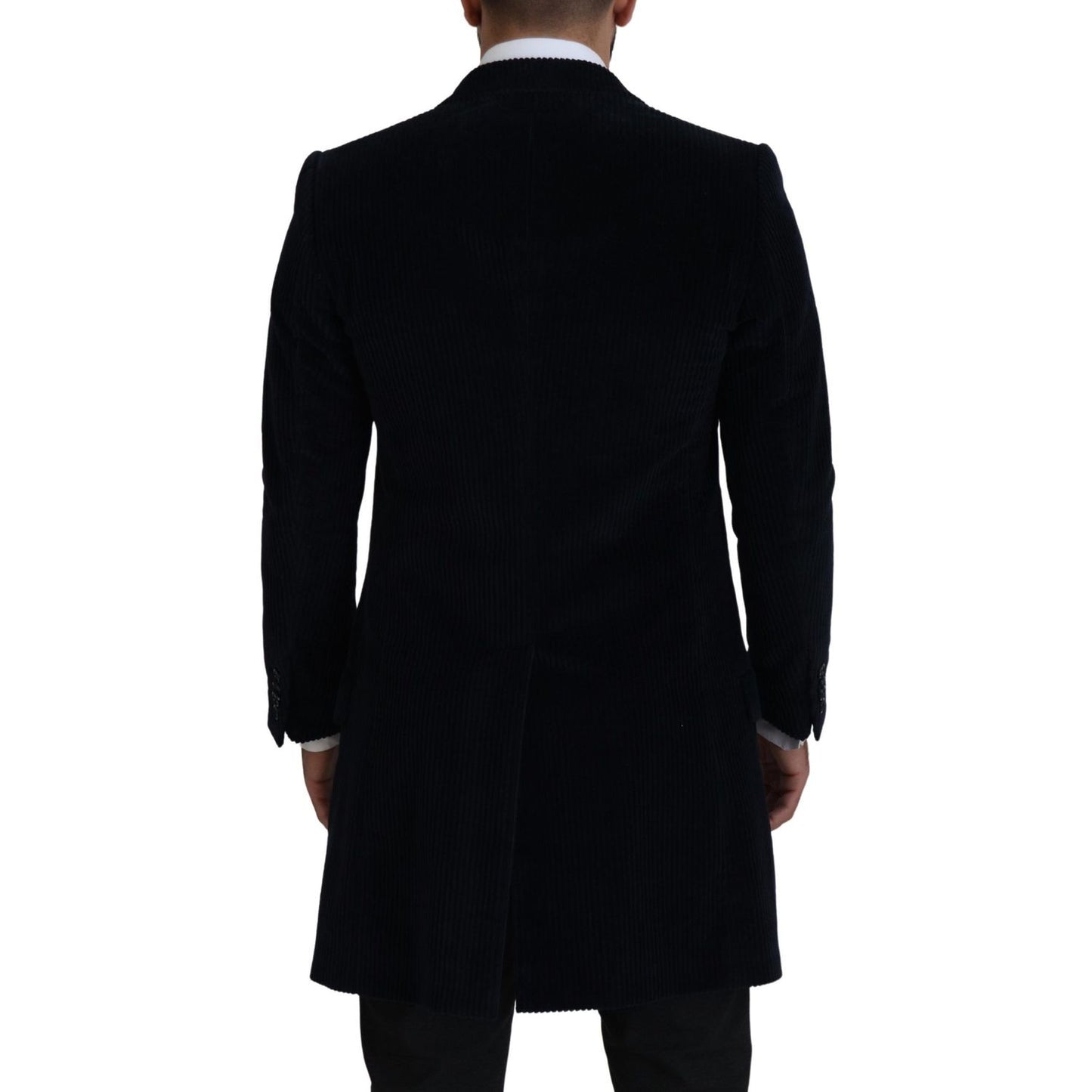 Dolce & Gabbana Black Cotton Cardigan Long Coat Men Jacket