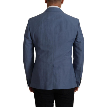 Dolce & Gabbana Blue Single Breasted Logo Blazer Jacket Dolce & Gabbana