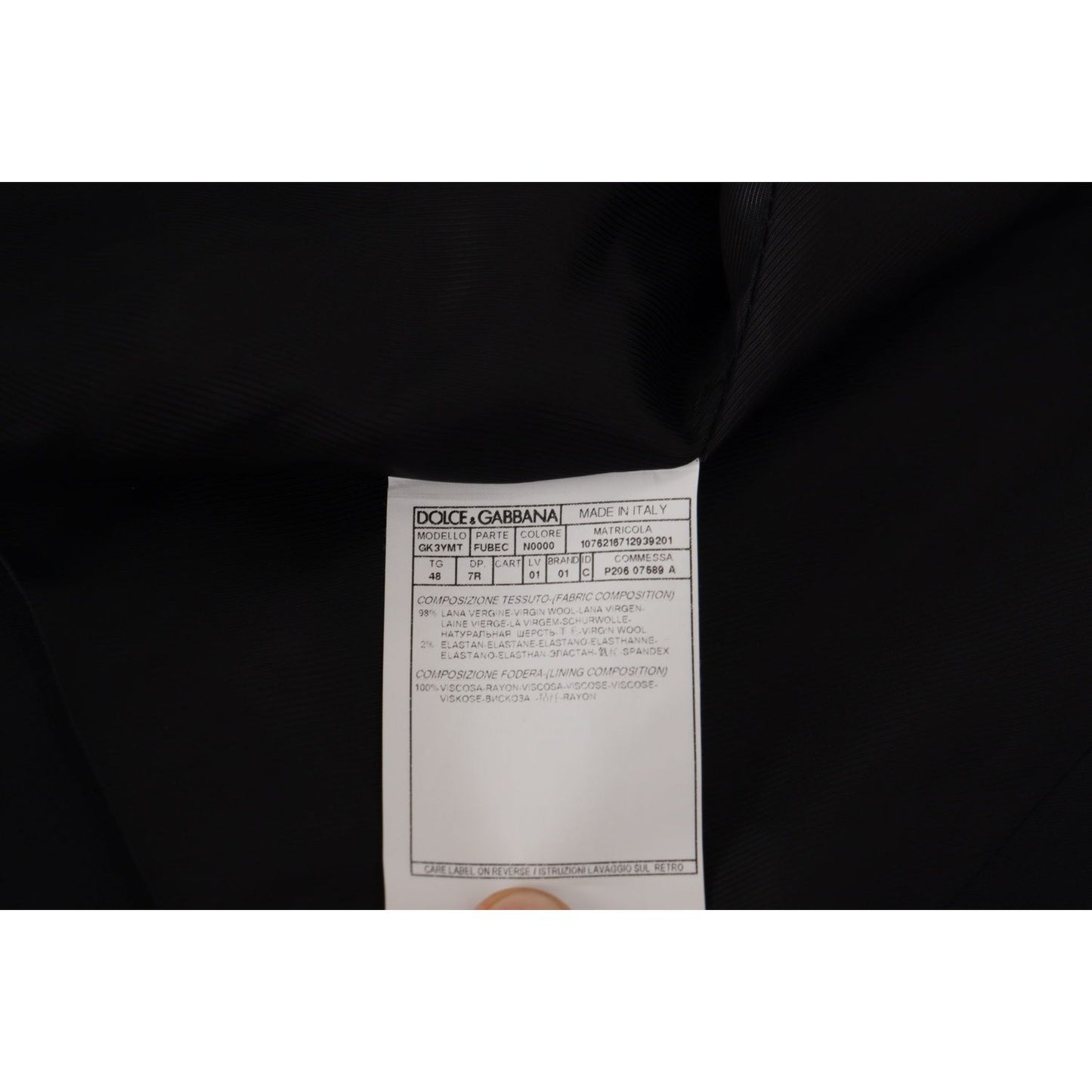 Dolce & Gabbana Black Jacket Vest 2 Piece MARTINI Blazer